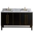Avanity MASON-VS61-BKG Mason 60" Freestanding Double Bathroom Vanity with Sink in Black with Gold Trim