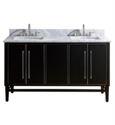 Avanity MASON-VS61-BKS-C Mason 60" Freestanding Double Bathroom Vanity with Sink in Black with Silver Trim