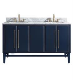 Avanity MASON-VS61-NBG Mason 60" Freestanding Double Bathroom Vanity with Sink in Navy Blue with Gold Trim