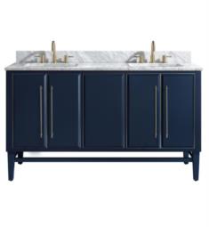 Avanity MASON-VS61-NBS-C Mason 60" Freestanding Double Bathroom Vanity with Sink in Navy Blue with Silver Trim