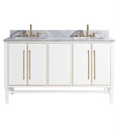 Avanity MASON-VS61-WTG Mason 60" Freestanding Double Bathroom Vanity with Sink in White with Gold Trim