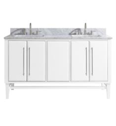 Avanity MASON-VS61-WTS-C Mason 60" Freestanding Double Bathroom Vanity with Sink in White with Silver Trim