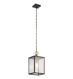 Kichler 59008WZC Lahden 17 1/4" 1 Light Outdoor Convertible Pendant/Semi Flush with Clear Seeded Glass Weathered Zinc