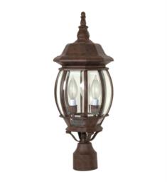 Nuvo 60-898 Nuvo Central Park 3 Light 7 3/8" Incandescent Clear Beveled Glass Outdoor Post Lantern in Old Bronze
