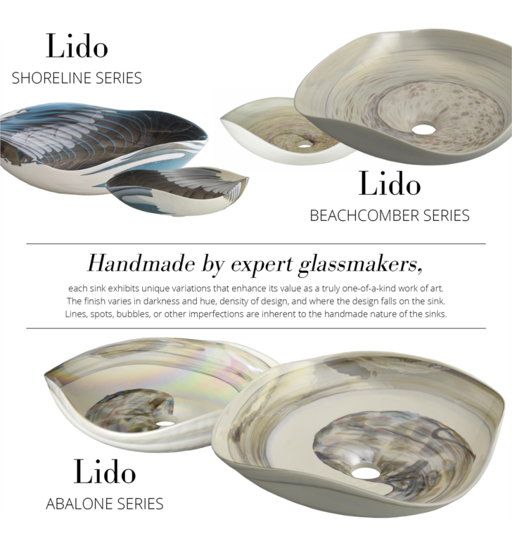 Native Trails MG1515-AE Lido 14 3/4" Glass Sink With Finish: Abalone