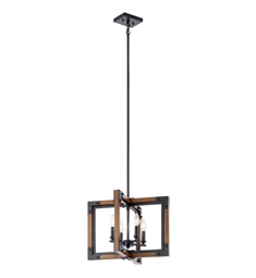 Kichler 44046AUB Marimount 14" 4 Light Convertible Chandelier/Semi Flush with Clear Glass Auburn Stained