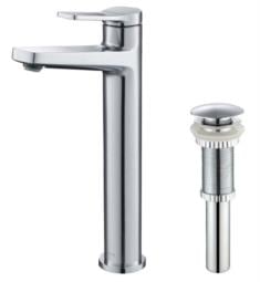 Kraus KVF-1400-PU-10 Indy 10 7/8" Single Handle Vessel Bathroom Sink Faucet with Pop-Up Drain