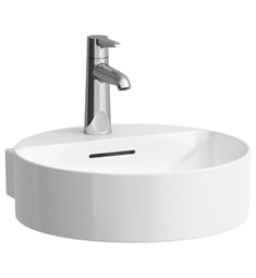 Laufen H811281U Val 15 3/4" Wall Mount Round Bathroom Sink with Overflow