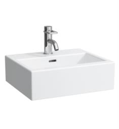 Laufen H8114300001 Living City 17 3/4" Vessel Rectangular Bathroom Sink in White with Overflow