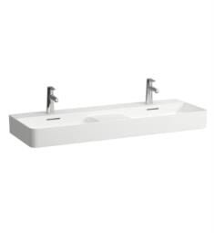 Laufen H814282U Val 47 1/4" Double Bowl Wall Mount Rectangular Bathroom Sink with Overflow