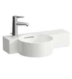 Laufen H815283U Val 21 5/8" Wall Mount Left Basin Round Bathroom Sink with Right Shelf