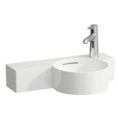 Laufen H815284U Val 21 5/8" Wall Mount Right Basin Round Bathroom Sink with Left Shelf