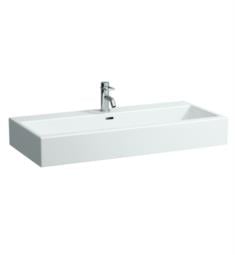 Laufen H818437000U Living City 39 3/8" Vessel/Wall Mount Rectangular Bathroom Sink with Overflow in White