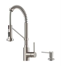 Kraus KRA-KPF-1610SFS-KSD-43SFS Bolden 18" Single Handle Pull-Down Kitchen Faucet with Dual Function Spray Head and Soap Dispenser in Spot Free Stainless Steel Finish