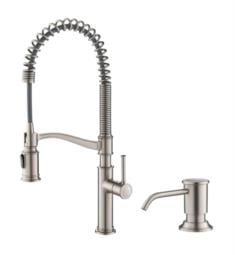 Kraus KPF-1683SFS-KSD-80SFS Sellette 23 1/4" Single Handle Pull-Down Kitchen Faucet with Soap Dispenser in Spot Free Stainless Steel