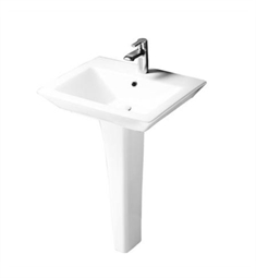 Barclay 3-364WH Opulence 23'' Ped Lav, Rect. Bowl 4'' Centerset, White