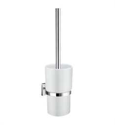 Smedbo RK333P House 4 5/8" Wall Mount Toilet Brush Holder in Polished Chrome with Porcelain Container