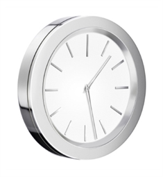 Smedbo YX380 Time 3/8" Wall Mounted Bathroom Clock in Polished Chrome with White Dial for Mirror