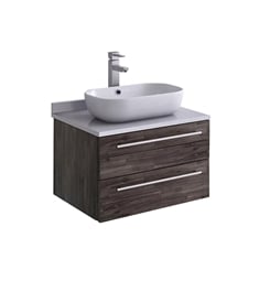 Fresca FCB6124ACA-VSL-I Lucera 23 1/4" Acacia Wall Hung Modern Bathroom Cabinet with Top & Vessel Sink