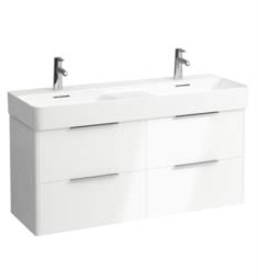 Laufen H4025341102611 Base 46 3/8" Wall Mount Double Basin Bathroom Vanity Base in White Glossy