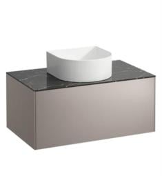 Laufen H4054110341421 Sonar 30 5/8" Wall Mount Single Basin Bathroom Vanity Base without Faucet Hole in Titanium/Nero Marquina