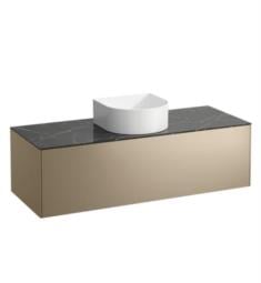 Laufen H405420341401 Sonar 46 3/8" Wall Mount Single Basin Bathroom Vanity Base with One Drawer in Gold/Nero Marquina