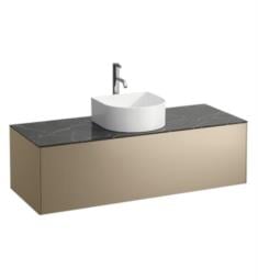 Laufen H4054250341401 Sonar 46 3/8" Wall Mount Single Basin Bathroom Vanity Base for Centre Cut-Out Sink with One Drawer in Gold/Nero Marquina