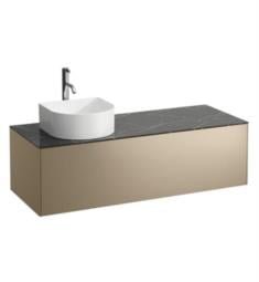 Laufen H4054260341401 Sonar 46 3/8" Wall Mount Single Basin Bathroom Vanity Base for Left Cut-Out Sink with One Drawer in Gold/Nero Marquina