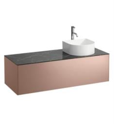 Laufen H4054270341411 Sonar 46 3/8" Wall Mount Single Basin Bathroom Vanity Base for Right Cut-Out Sink with One Drawer in Copper/Nero Marquina