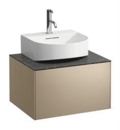 Laufen H4054310341401 Sonar 22 3/4" Wall Mount Single Basin Bathroom Vanity Base with One Drawer in Gold/Nero Marquina