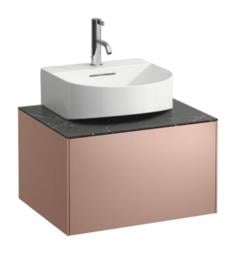 Laufen H4054310341411 Sonar 22 3/4" Wall Mount Single Basin Bathroom Vanity Base with One Drawer in Copper/Nero Marquina