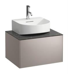 Laufen H4054310341421 Sonar 22 3/4" Wall Mount Single Basin Bathroom Vanity Base with One Drawer in Titanium/Nero Marquina