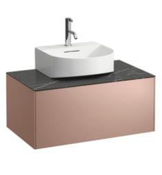 Laufen H4054410341411 Sonar 30 5/8"Wall Mount Single Basin Bathroom Vanity Base with One Drawer in Copper/Nero Marquina