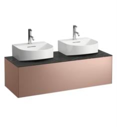 Laufen H4054540341411 Sonar 46 3/8" Wall Mount Double Basin Bathroom Vanity Base for Cut-Out Left and Right with One Drawer in Copper/Nero Marquina