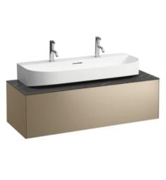 Laufen H4054610341401 Sonar 46 3/8" Wall Mount Single Basin Bathroom Vanity Base for Centre Cut-Out with One Drawer in Gold/Nero Marquina