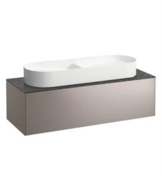 Laufen H4054710341421 Sonar 46 3/8" Wall Mount Double Basin Bathroom Vanity Base in Titanium/Nero Marquina
