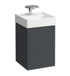 Laufen H4075080336421 Kartell 17 3/8" Wall Mount Single Basin Bathroom Vanity Base with Two Drawer in Slate Grey