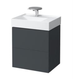 Laufen H4075580336421 Kartell 22 7/8" Wall Mount Single Basin Bathroom Vanity Base with Two Drawer in Slate Grey