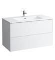 Laufen H8649622611041 Pro S 39 3/8" Wall Mount Single Basin Bathroom Vanity in White Glossy