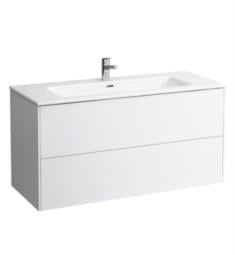 Laufen H8649632611041 Pro S 47 1/4" Wall Mount Single Basin Bathroom Vanity with One Faucet Hole in White Glossy