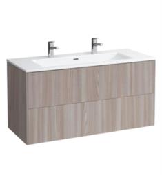 Laufen H8649632621071 Pro S 47 1/4" Wall Mount Single Basin Bathroom Vanity with Two Faucet Hole in Light Elm