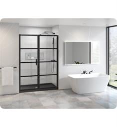 Fleurco LAP-33-43-79 Latitude 45 3/4" - 59" In and Out Pivot Shower Door with Fixed Panel in Matte Black