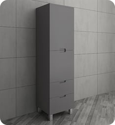 Fresca FST1040GR Grey Bathroom Linen Side Cabinet with 4 Storage Areas