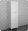Fresca FST1040WH White Bathroom Linen Side Cabinet with 4 Storage Areas