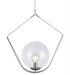 Dainolite ORN-241P-PC Orion 1 Light 24" Incandescent Pendant Light in Polished Chrome with White Class Shade