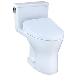 TOTO MW8563046CUMGA#01 Ultramax 27 3/8" One Piece 1.0 GPF & 0.8 GPF Dual Flush Elongated Toilet and Washlet+ S500E with Auto Flush in Cotton