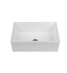 Empire Industries YO30 Yorkshire Farmhouse Fireclay 30" Kitchen Sink in White with Cutting-Board, Grid and Strainer