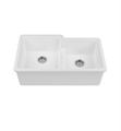 Empire Industries YU33DSG Yorkshire 33" Undermount Fireclay Double Bowl Sink With Grid And Strainer