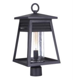 Craftmade ZA2725-TB Becca 1 Light 10" Incandescent Clear Seeded Glass Outdoor Post Light in Textured Matte Black