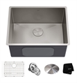 Kraus KHU101-24L Standart PRO 24” Undermount 16 Gauge Stainless Steel Single Bowl Laundry Utility Sink